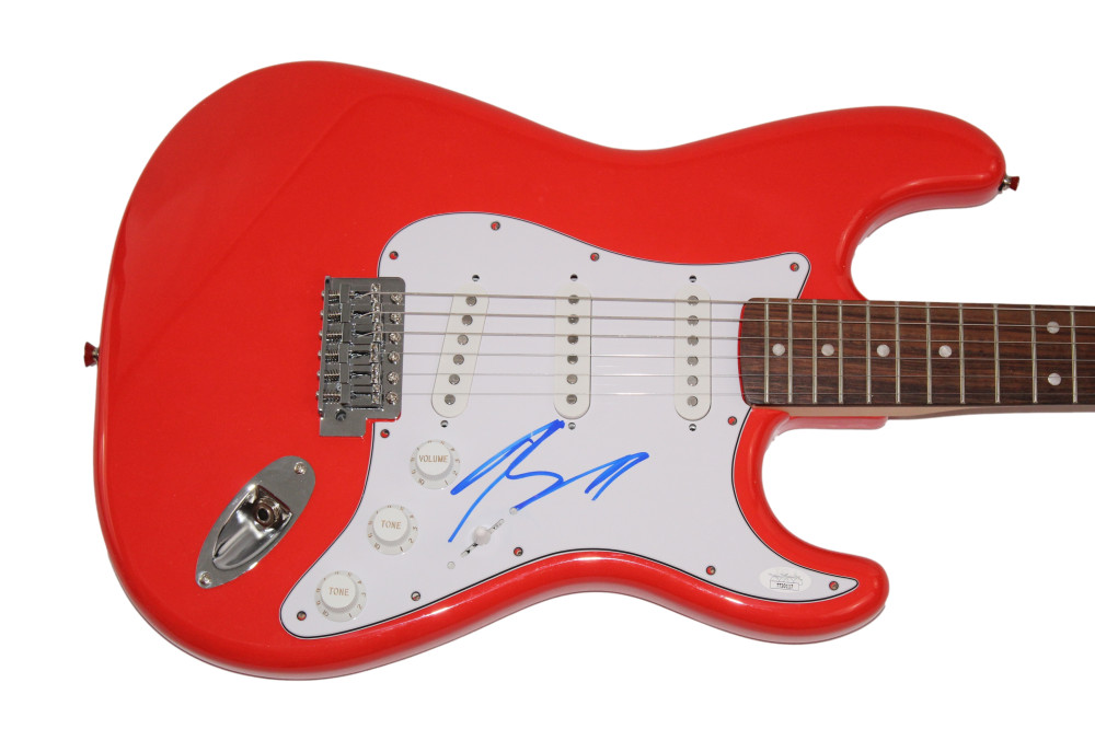 NIKKI SIXX SIGNED AUTOGRAPH FULL SIZE RED FENDER ELECTRIC GUITAR MOTLEY CRUE JSA