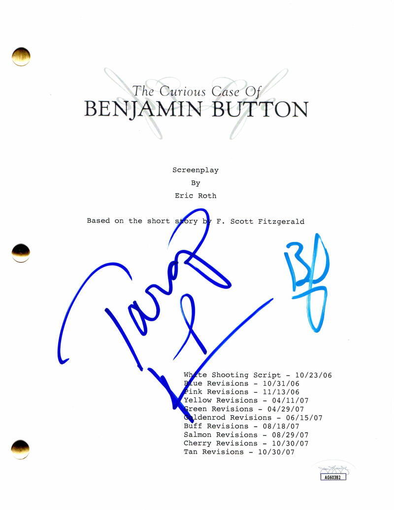 TARAJI P HENSON & BRAD PITT SIGNED AUTOGRAPH CURIOUS CASE BENJAMIN BUTTON SCRIPT