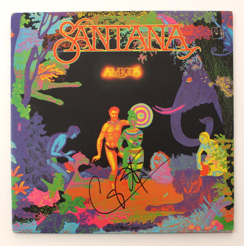 CARLOS SANTANA SIGNED AUTOGRAPH ALBUM VINYL RECORD - AMIGOS VERY RARE! JSA COA