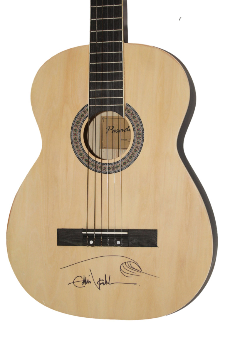 EDDIE VEDDER SIGNED AUTOGRAPH ACOUSTIC GUITAR W/ WAVE SKETCH! PEARL JAM JSA COA