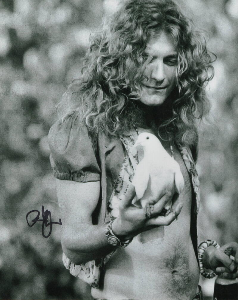 ROBERT PLANT SIGNED AUTOGRAPH 8X10 PHOTO - SHIRTLESS LED ZEPPELIN FRONTMAN JSA