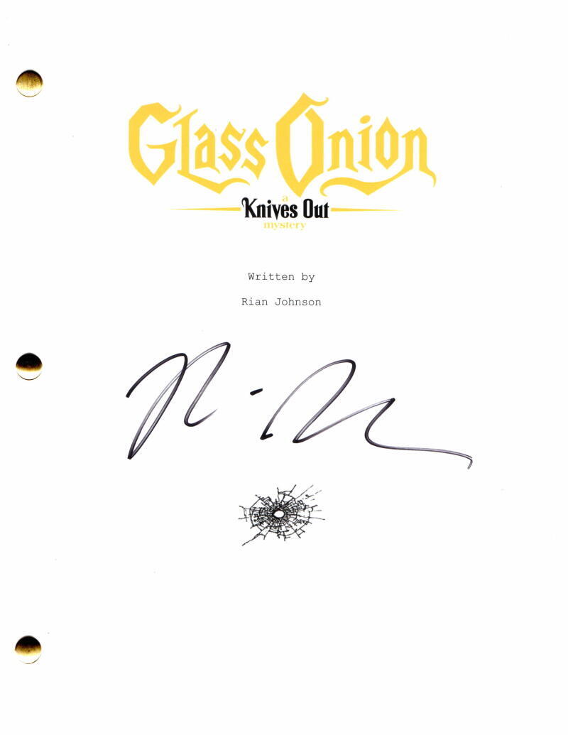 RIAN JOHNSON SIGNED AUTOGRAPH GLASS ONION A KNIVES OUT MYSTERY FULL MOVIE SCRIPT