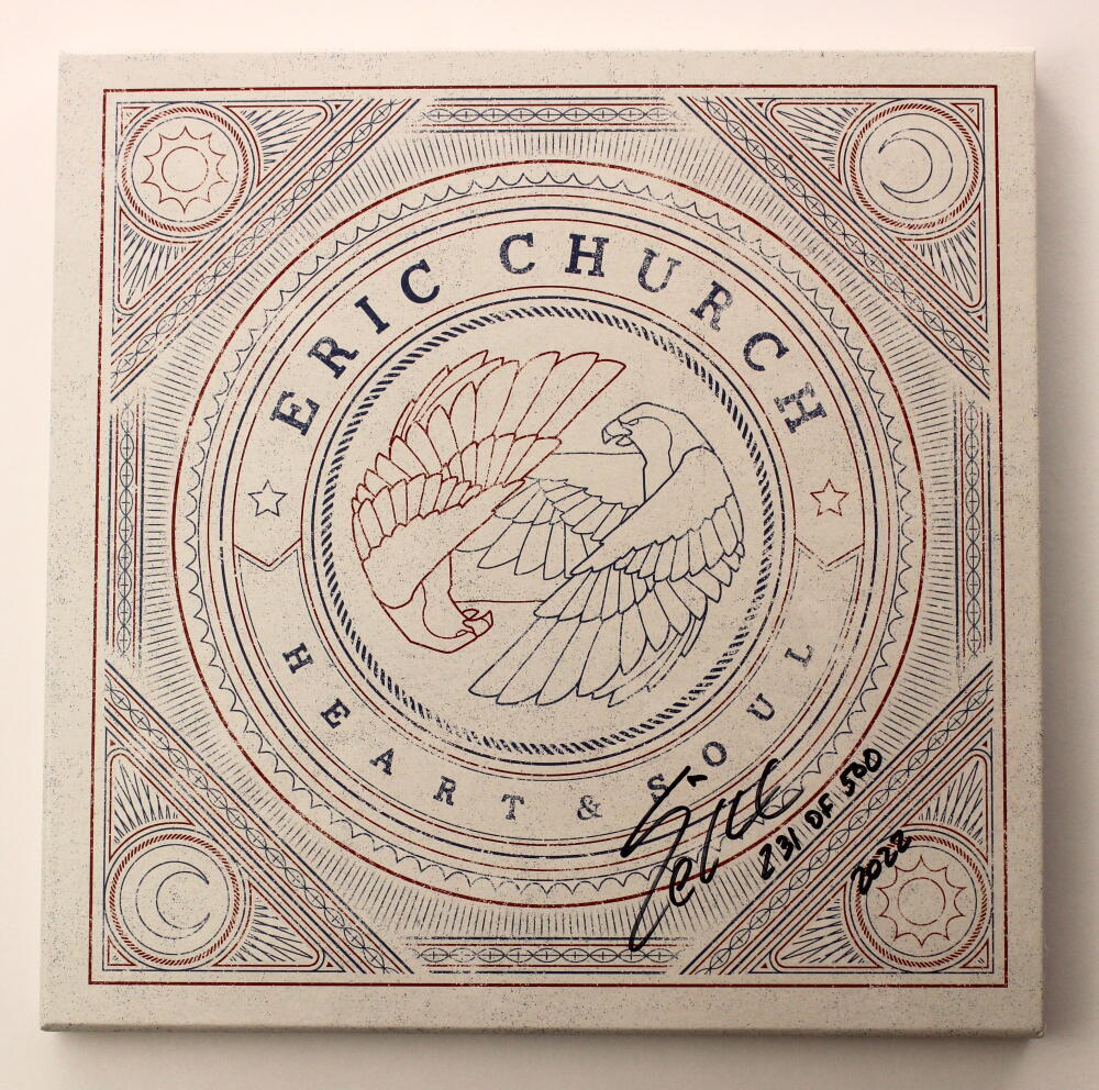 ERIC CHURCH SIGNED AUTOGRAPH ALBUM VINYL RECORD HEART & SOUL #'D BOXED SET JSA