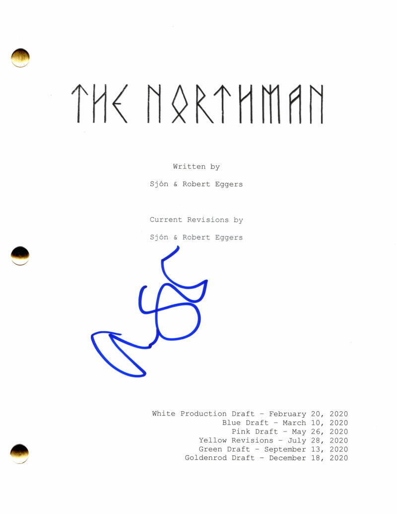 Alexander Skarsgard Signed Autograph The Northman Full Movie Script - True Blood