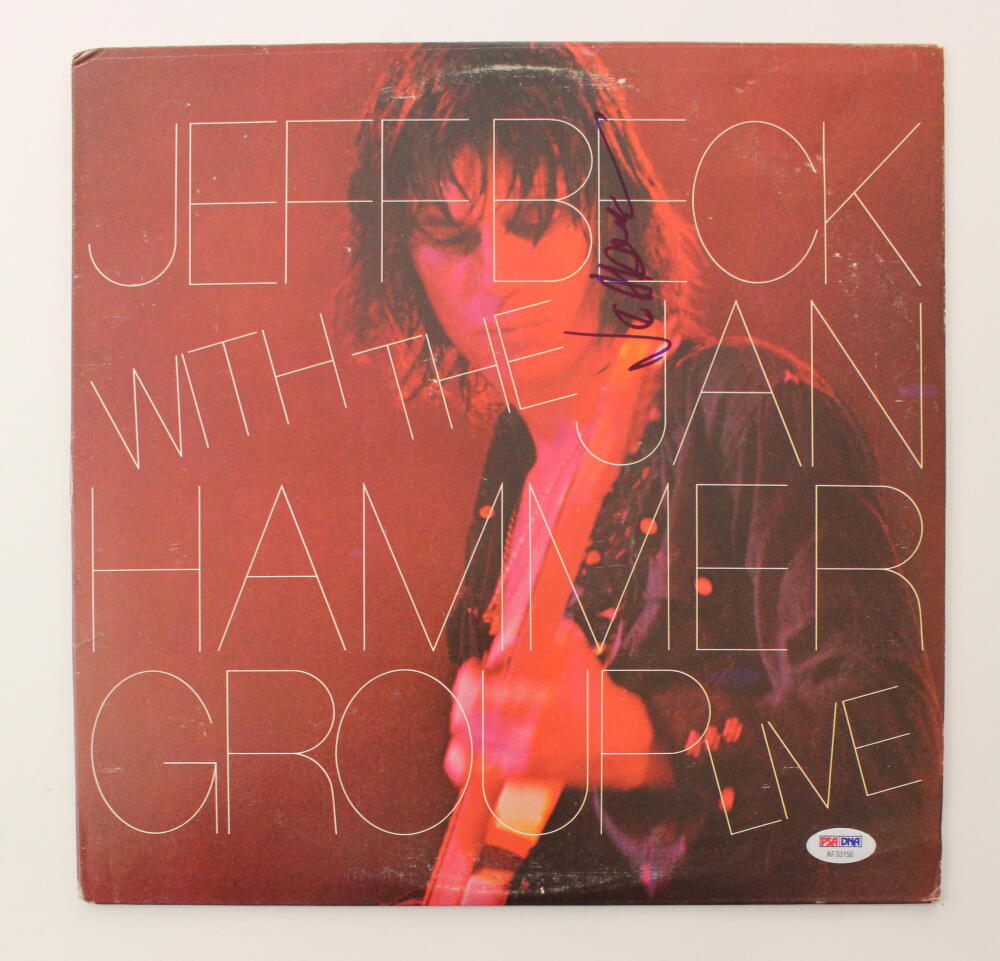 Jeff Beck Signed Autograph Album Vinyl Record with the Jan Hammer Group Live PSA