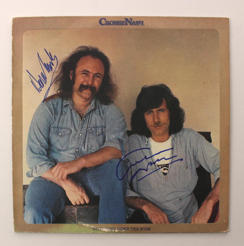 David Crosby Graham Nash Signed Autograph Album Record Whistling Down the Wire