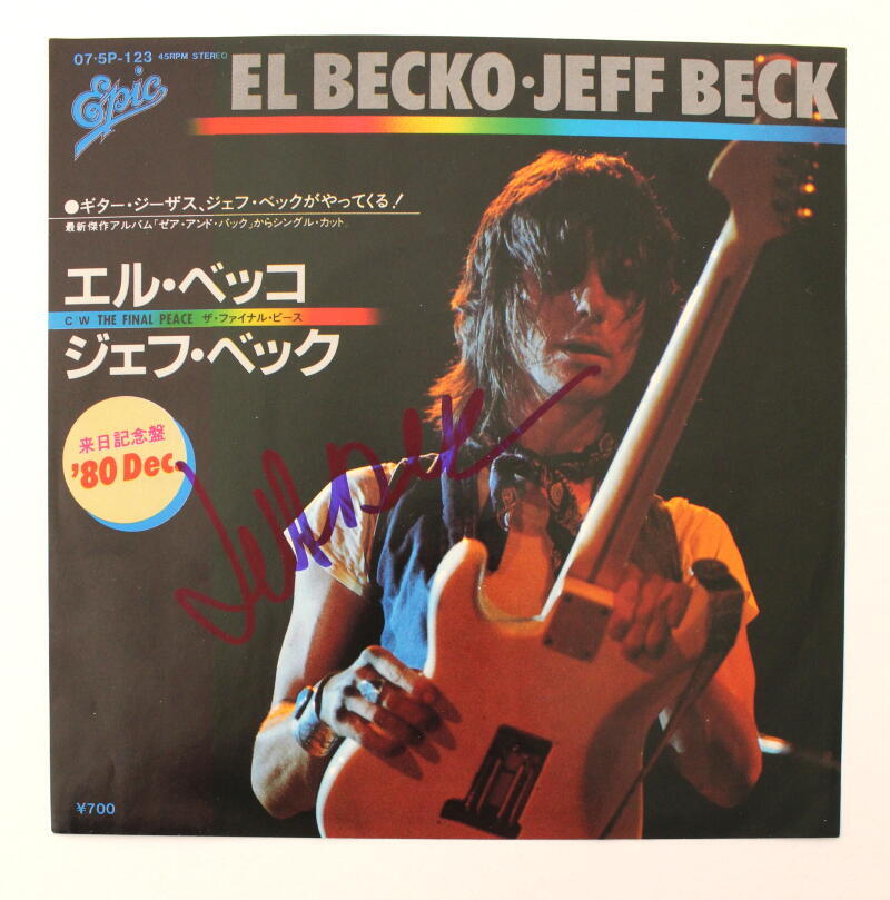 Jeff Beck Signed Autograph Japanese 45 RMP Album Record - El Becko Rare JSA COA