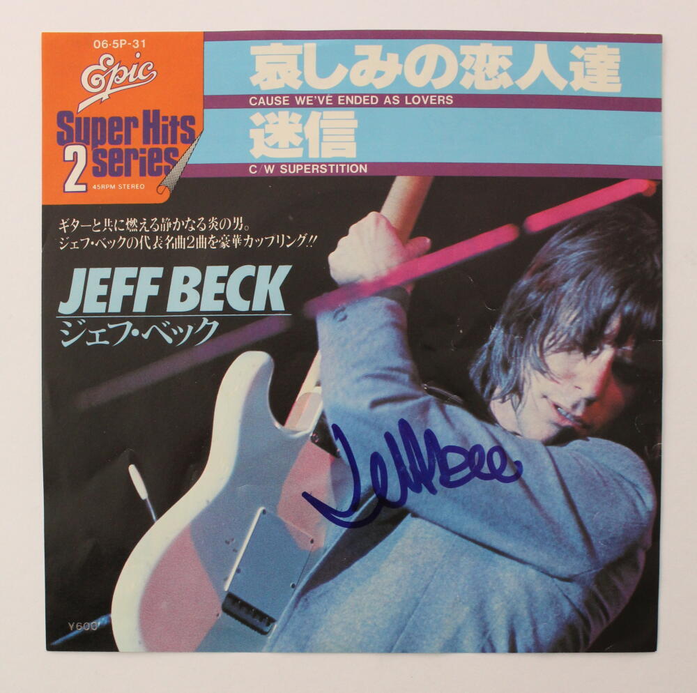 Jeff Beck Signed Autograph 45 RMP Album Record - Cause We've Ended As Lovers JSA