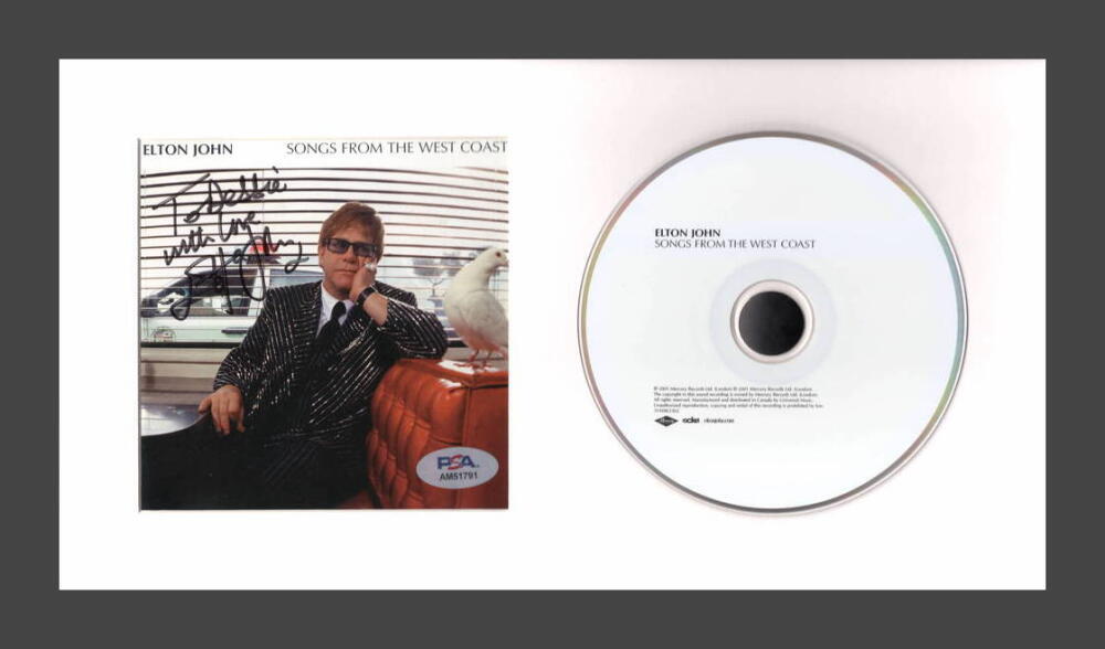 Sir Elton John Signed Autograph Songs from the West Coast CD Display w/ PSA COA
