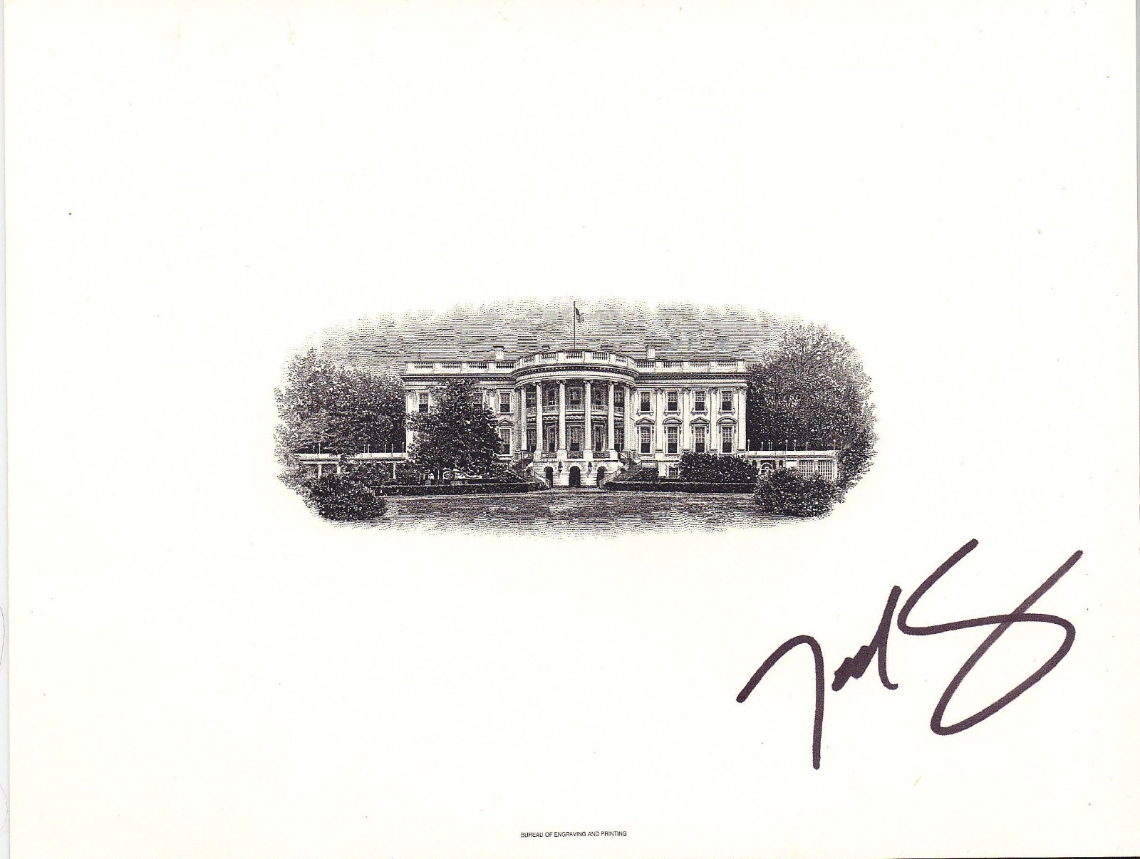 Ted Cruz Signed White House Engraving (BEP) with PROOF Tea Party GOP US Senator