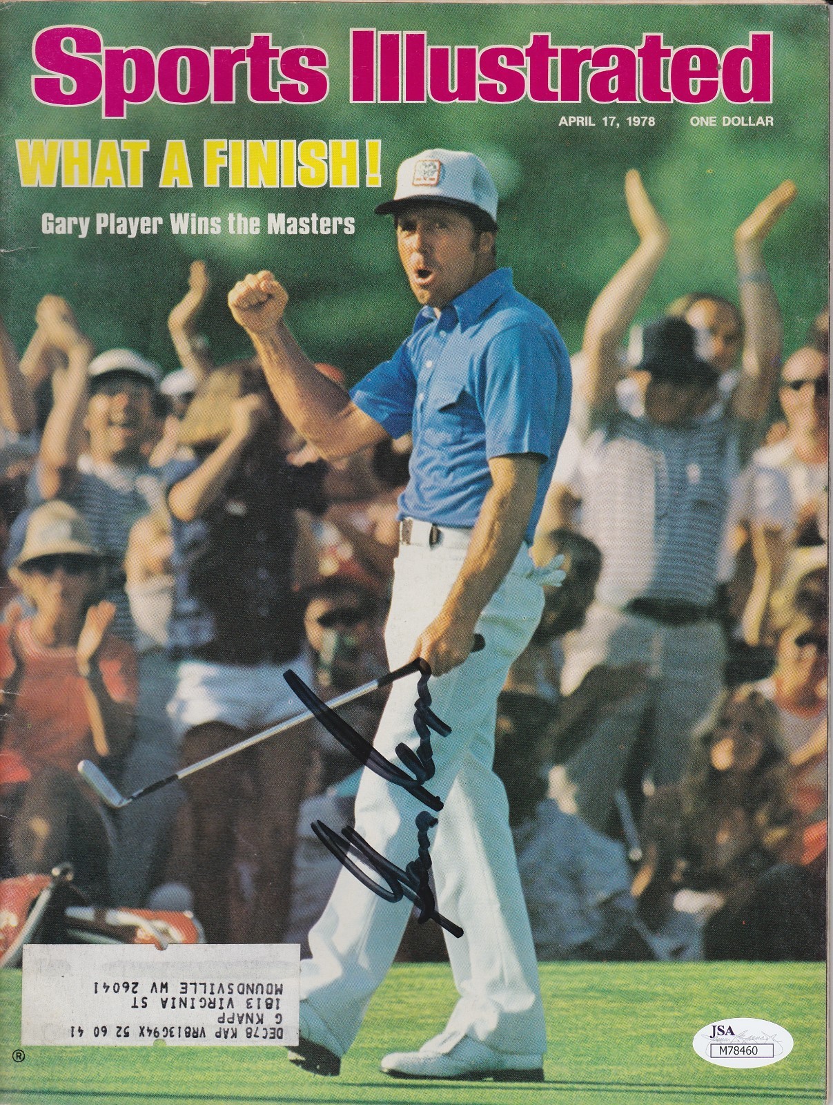 Gary Player Signed Sports Illustrated Magazine w/ JSA COA #M78460 The Masters SI
