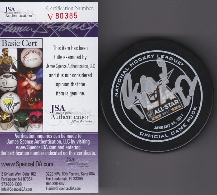 Ryan McDonagh Signed 2017 All-Star Puck w/ JSA COA #V80385 Rangers Lightning