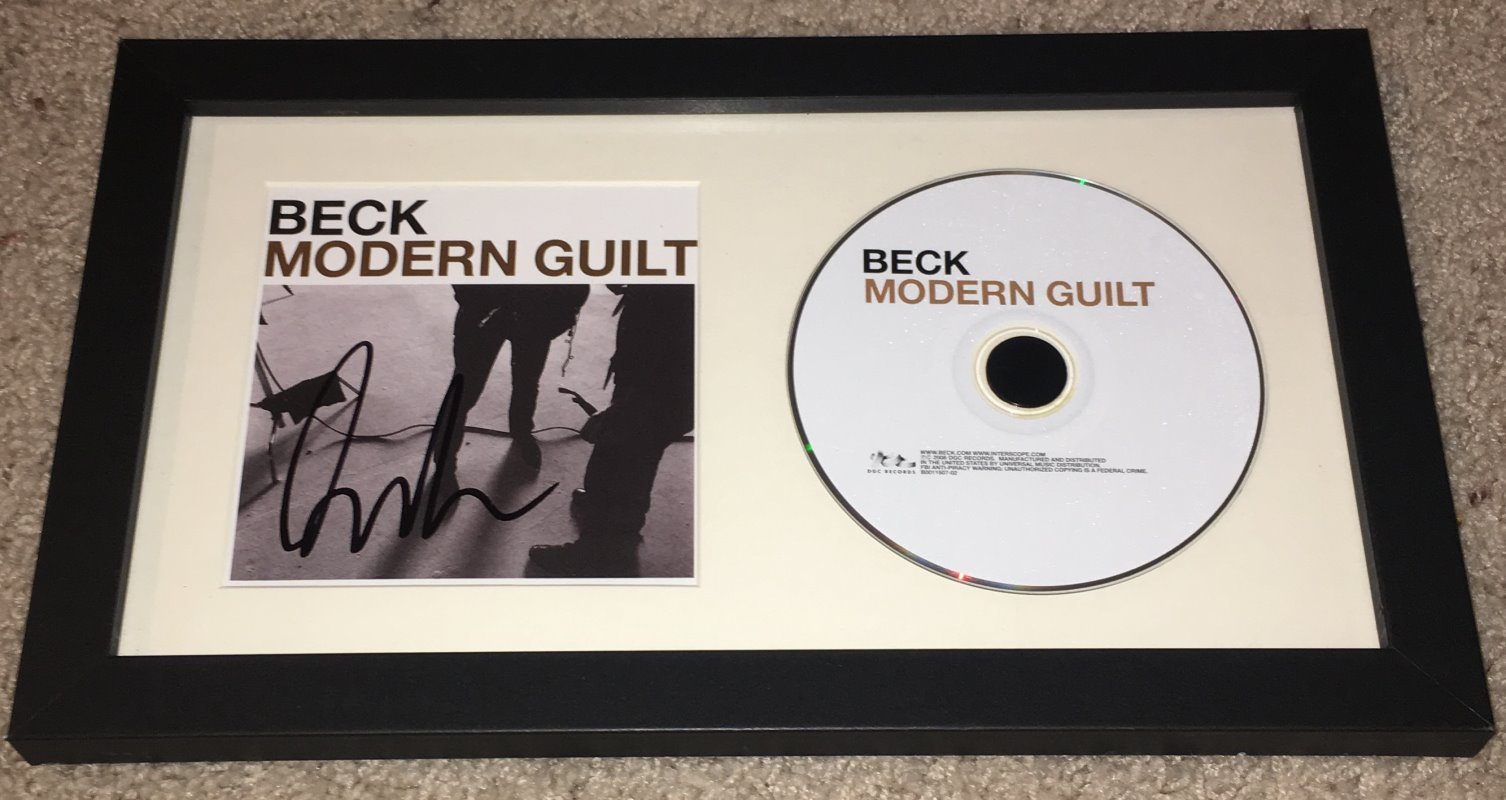 BECK HANSEN SIGNED AUTOGRAPH MODERN GUILT FRAMED & MATTED CD w/EXACT PROOF
