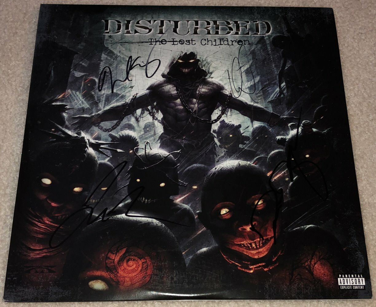 DISTURBED SIGNED AUTOGRAPH THE LOST CHILDREN ALBUM DAVID DRAIMAN +3 w/PROOF
