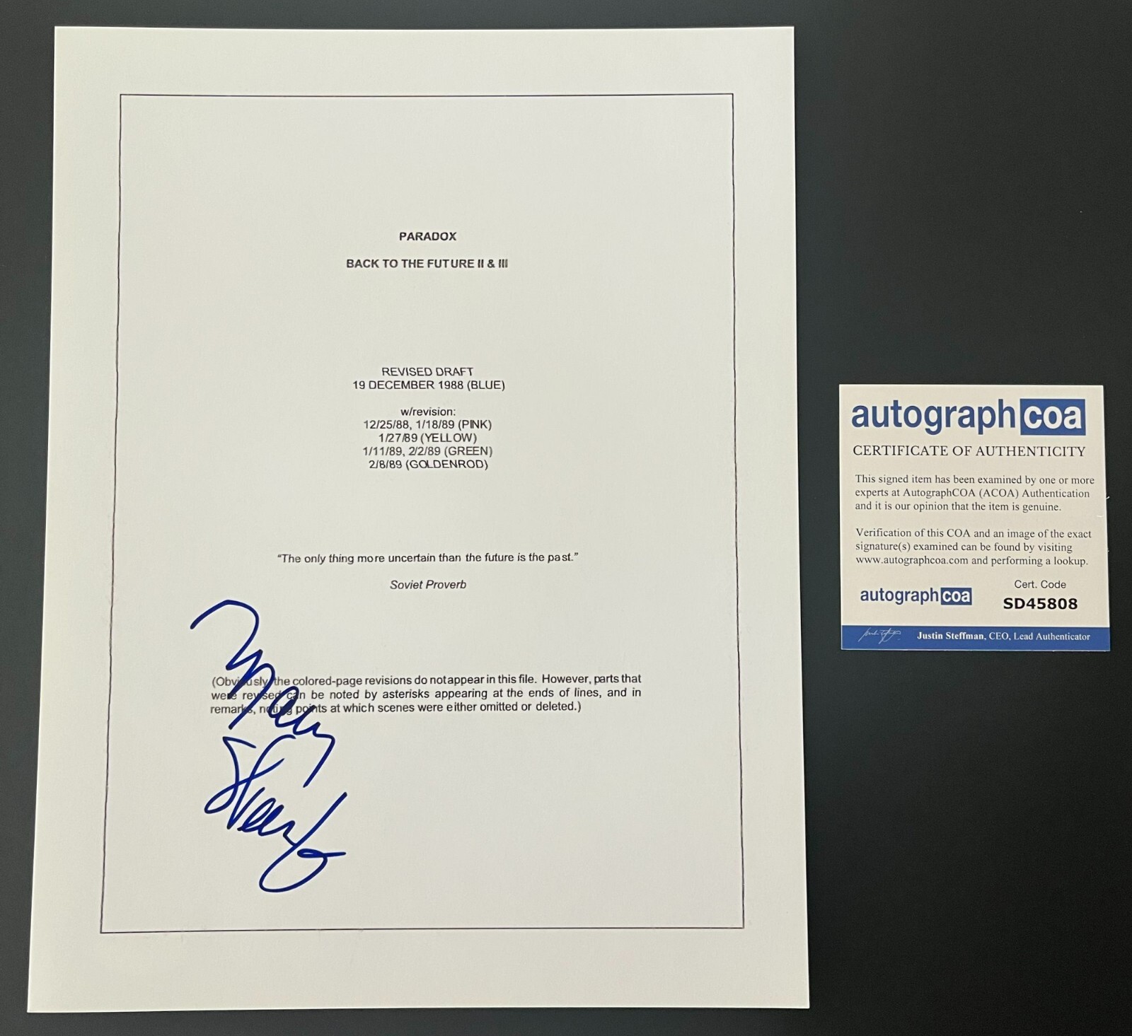 MARY STEENBURGEN SIGNED AUTOGRAPH BACK TO THE FUTURE 3 III SCRIPT w/EXACT PROOF
