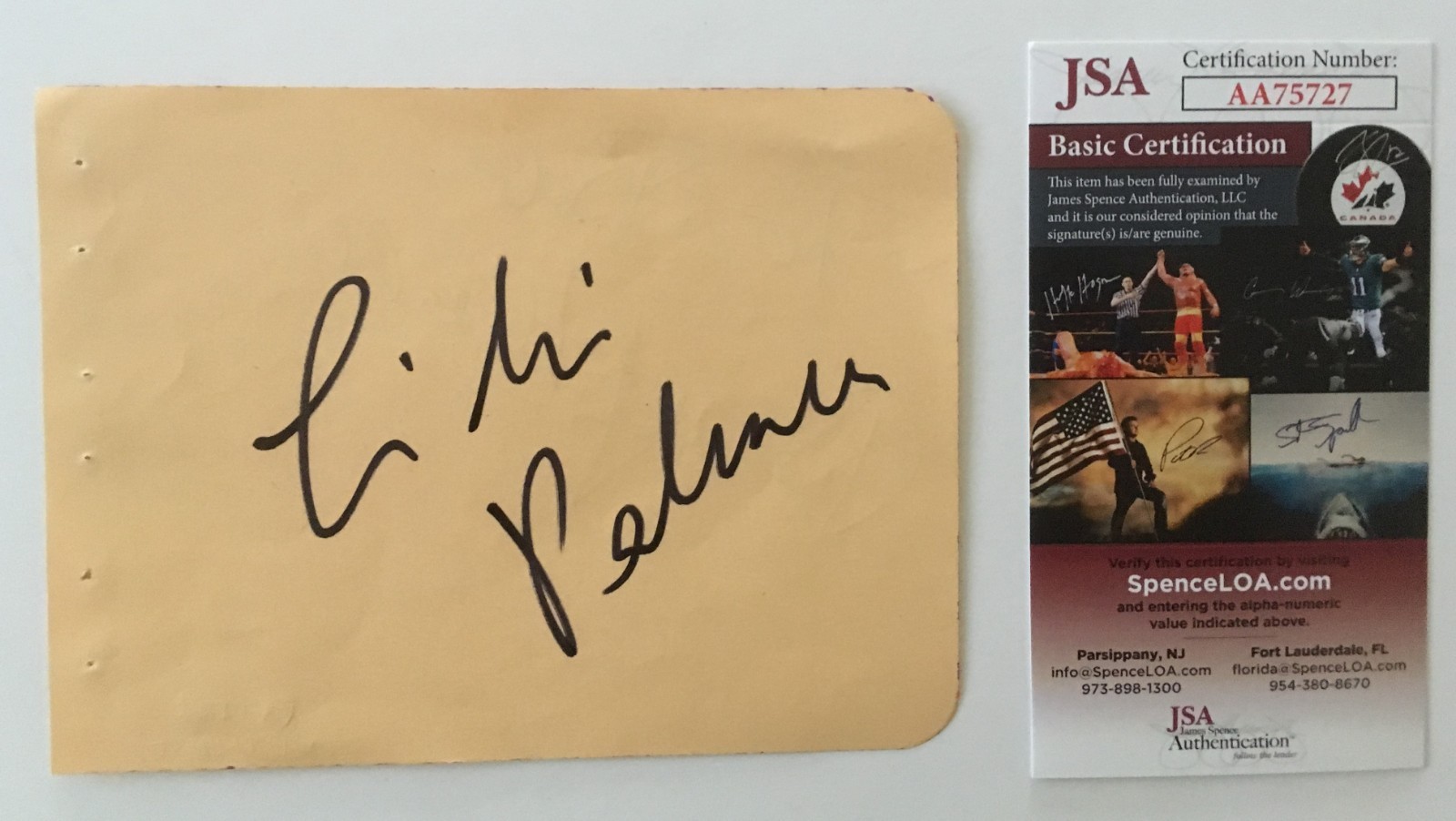 Lili Palmer Signed Autographed Album Page JSA Certified Cloak Dagger Body & Soul
