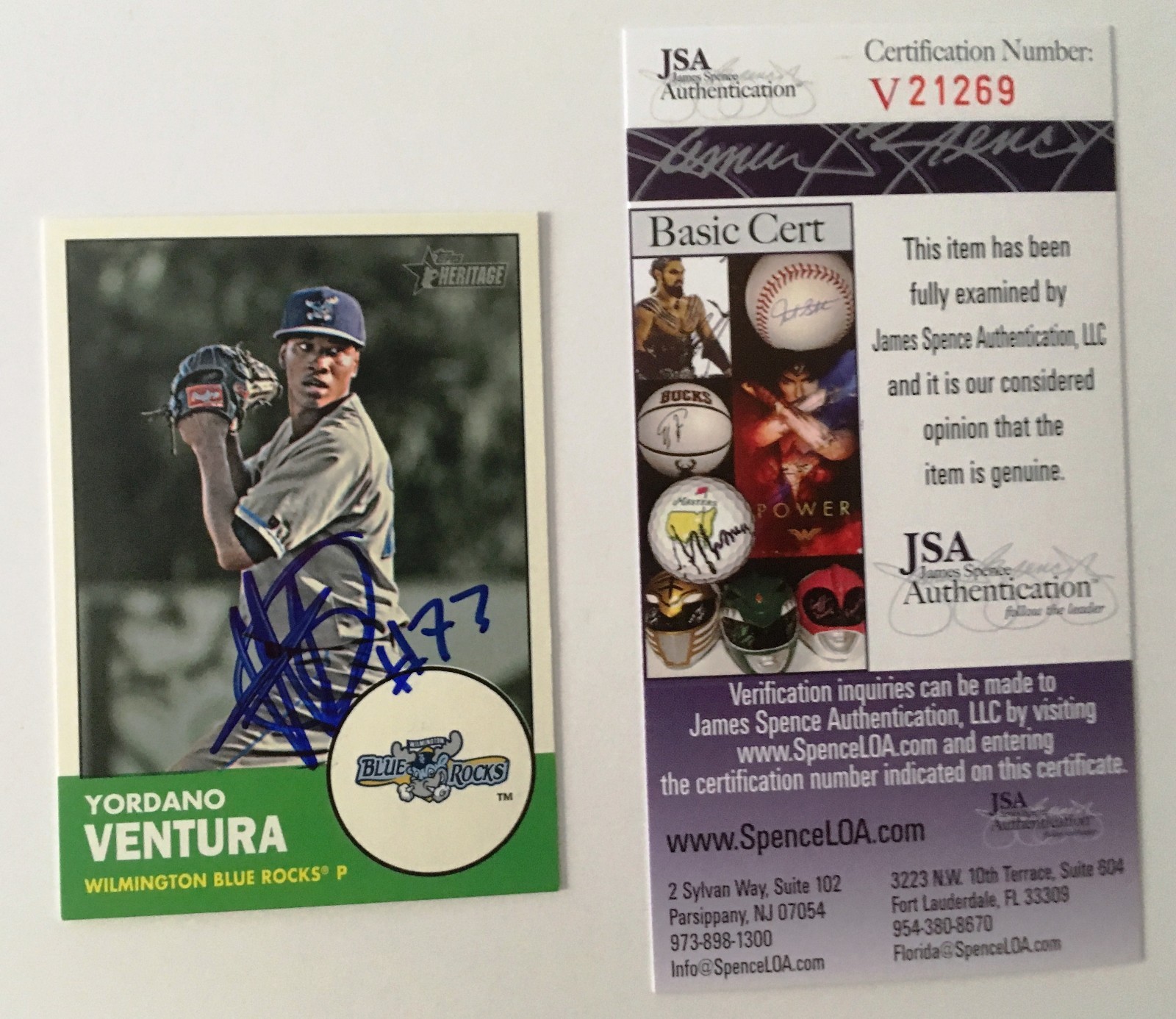 Yordano Ventura Signed Autographed 2012 Topps Heritage Minors Card #106 JSA Cert
