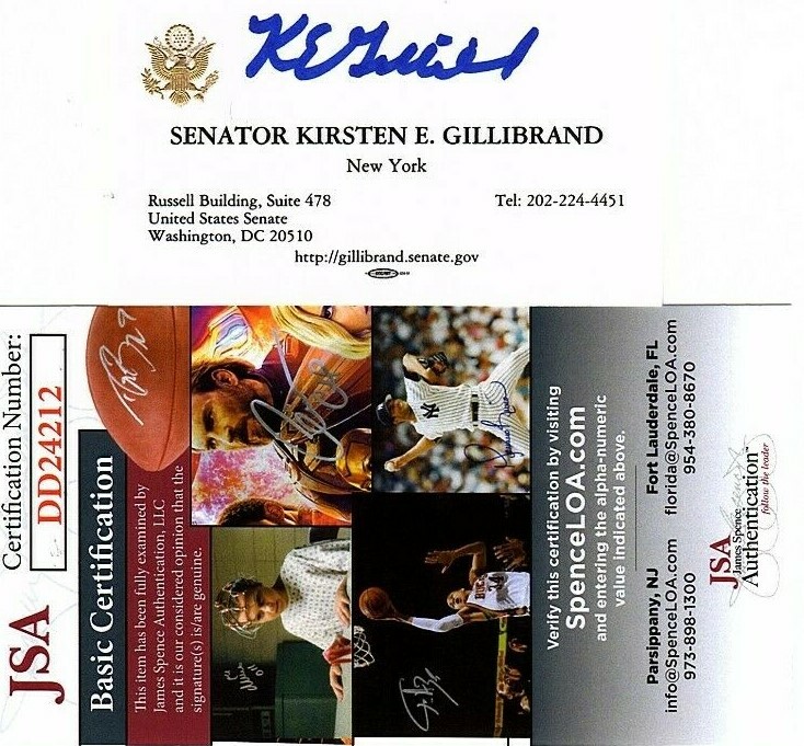 Kirsten Gillibrand Signed Business Card w/ JSA COA #DD24212 New York Senator