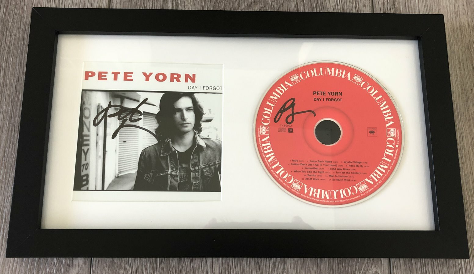 PETE YORN DUAL SIGNED AUTOGRAPH DAY I FORGOT FRAMED CD & BOOKLET w/EXACT PROOF
