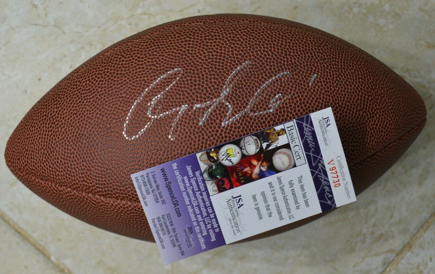 Anquan Boldin Signed Wilson NFL Football JSA COA #V97730 Cardinals Ravens 49ers