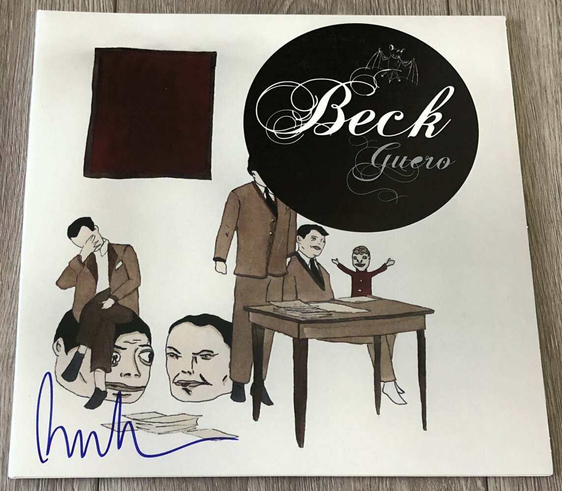 BECK HANSEN SIGNED AUTOGRAPH GUERO VINYL RECORD ALBUM w/PROOF
