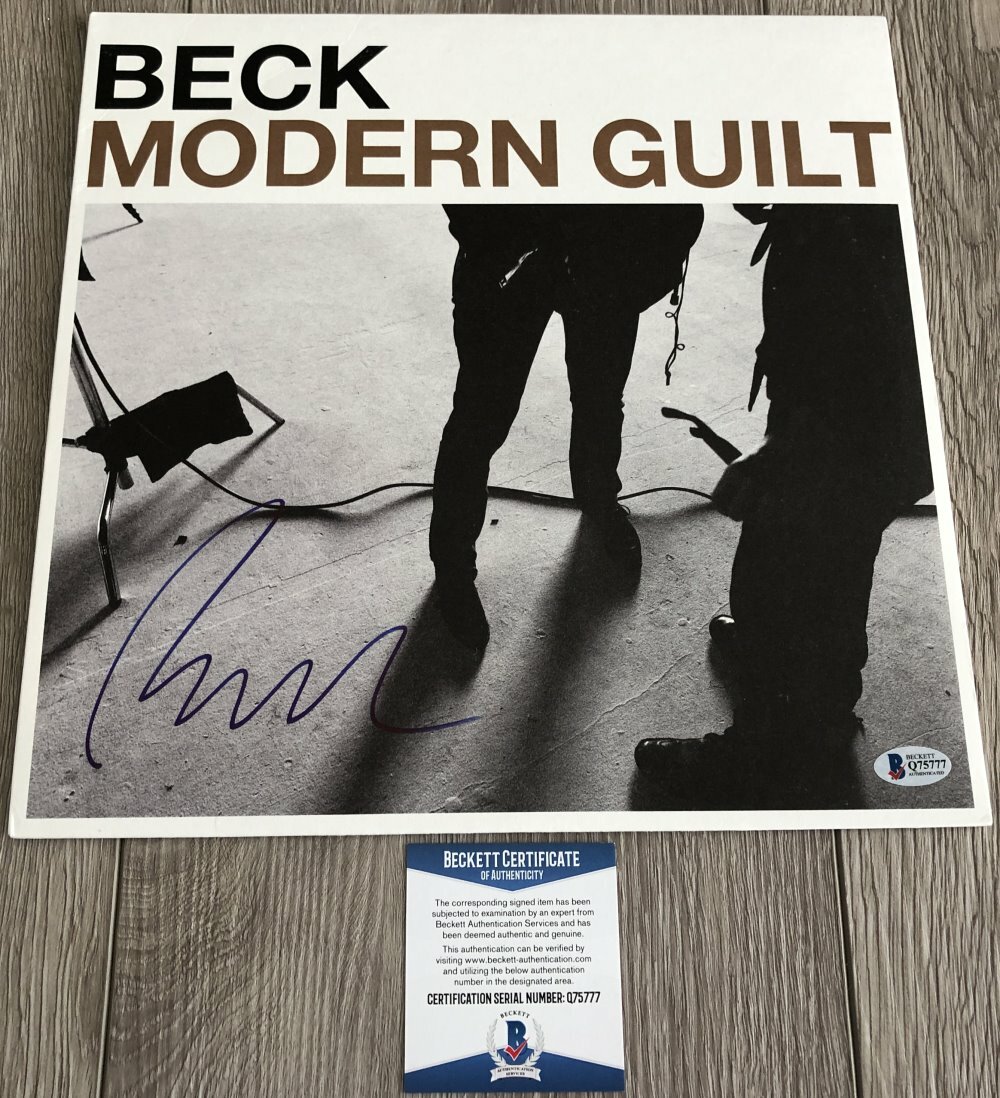 BECK HANSEN SIGNED AUTOGRAPH MODERN GUILT VINYL RECORD ALBUM w/PROOF BECKETT COA
