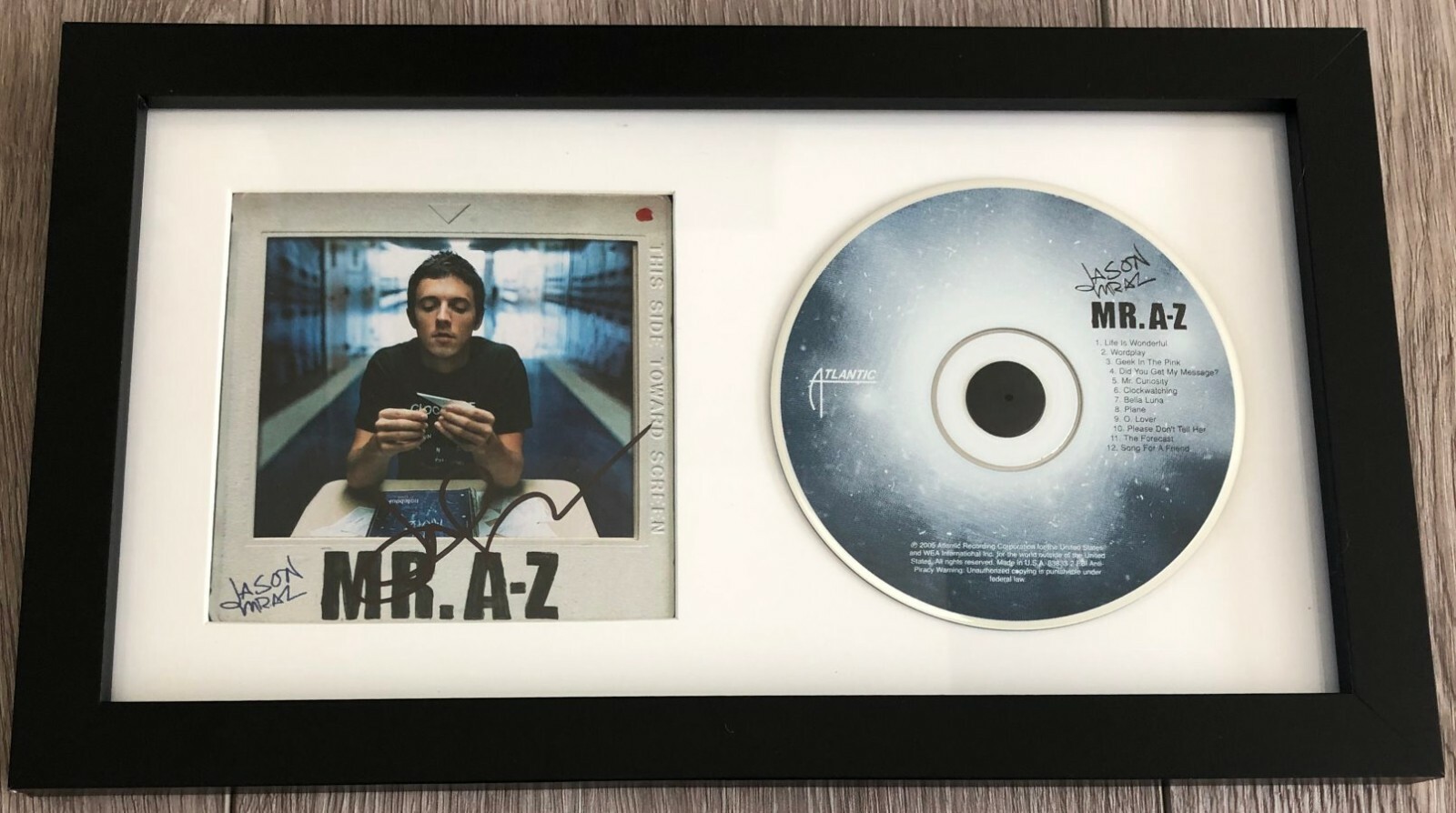 JASON MRAZ SIGNED AUTOGRAPH MR. A-Z FRAMED & MATTED CD A w/EXACT PROOF
