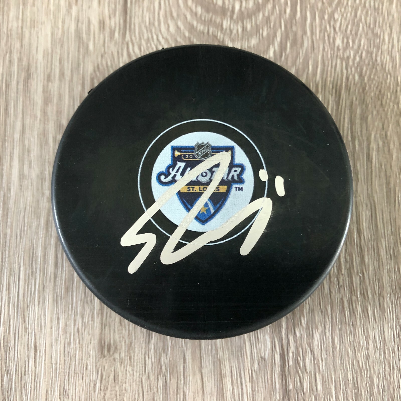 TRAVIS KONECNY PHILADELPHIA FLYERS SIGNED 2020 NHL ALL STAR GAME PUCK D w/PROOF
