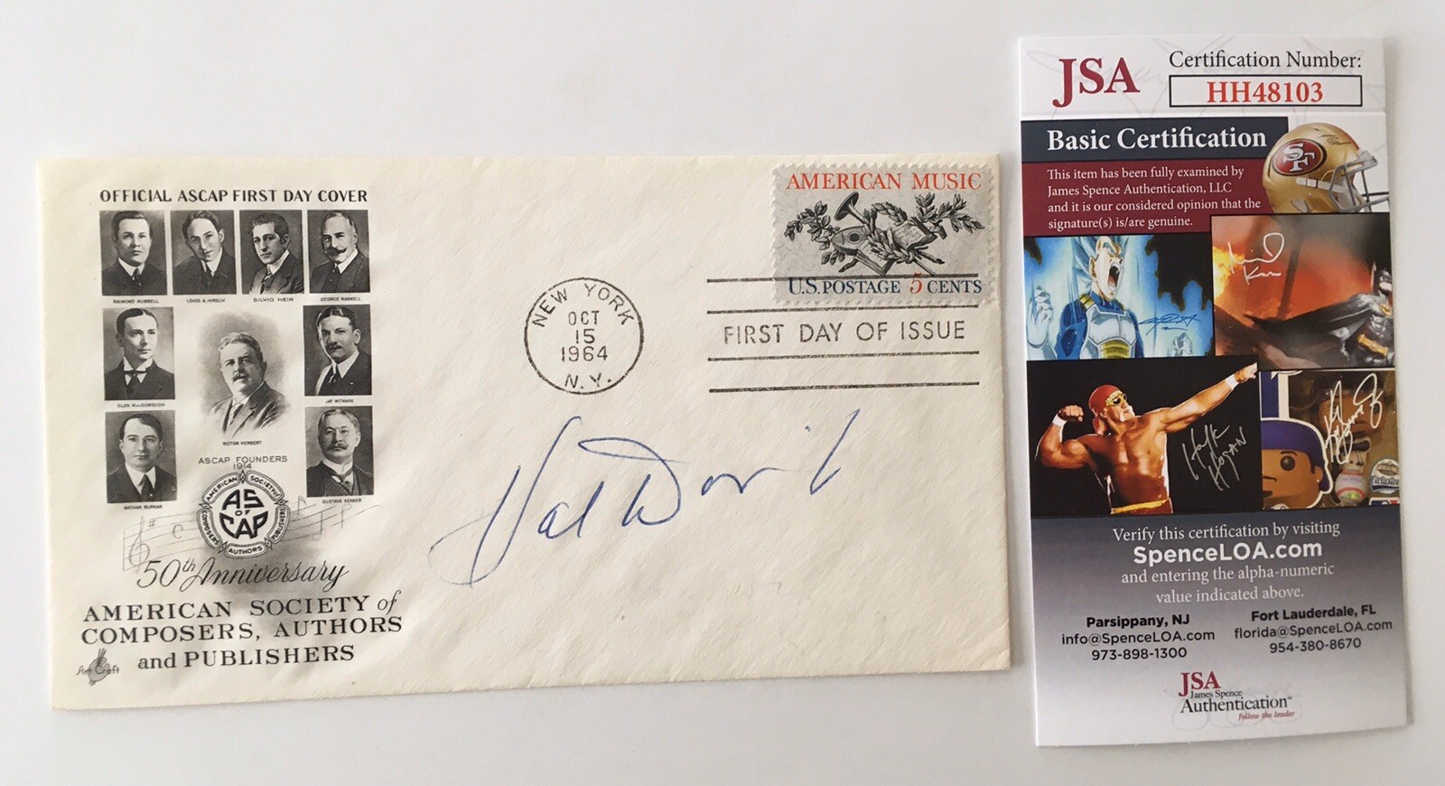 Hal David Signed Autographed First Day Cover JSA Certified Lyricist Oscar Winner
