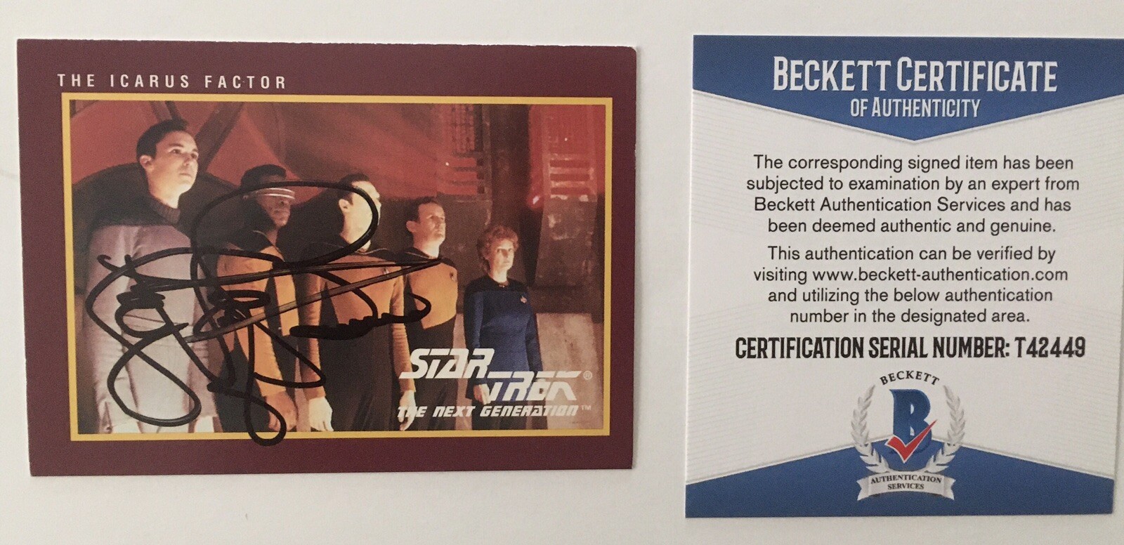 LeVar Burton Signed Autographed Star Trek Trading Card 80 BAS Beckett Certified
