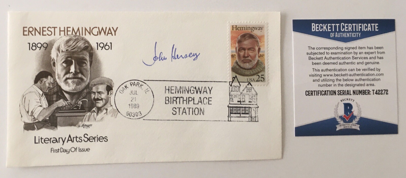 John Hersey Signed Autographed First Day Cover BAS Beckett Certified Hiroshima

