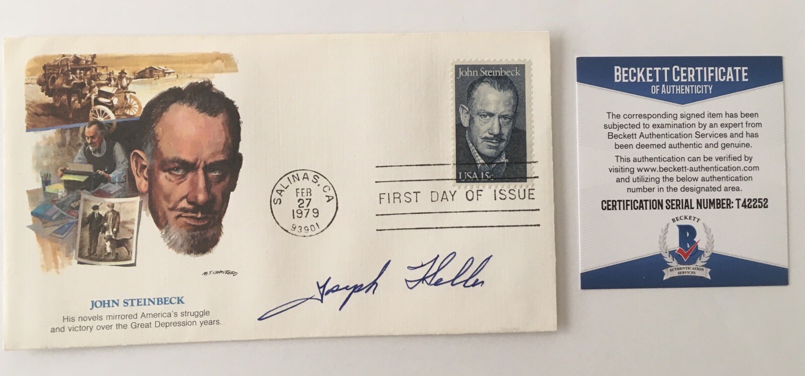 Joseph Heller Signed Autographed First Day Cover BAS Beckett Certified Catch-22
