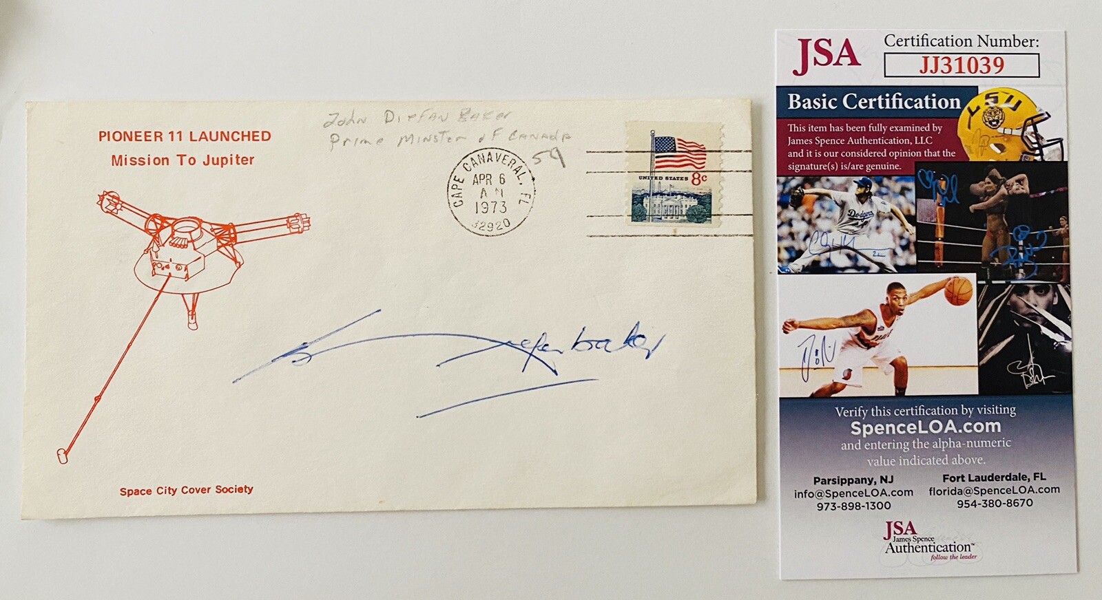 John Diefenbaker Signed Autographed First Day Cover JSA Canada Prime Minister 1
