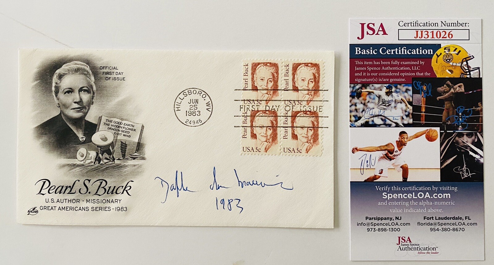 Daphne du Maurier Signed Auto First Day Cover JSA The Birds Rebecca Hitchcock 2
