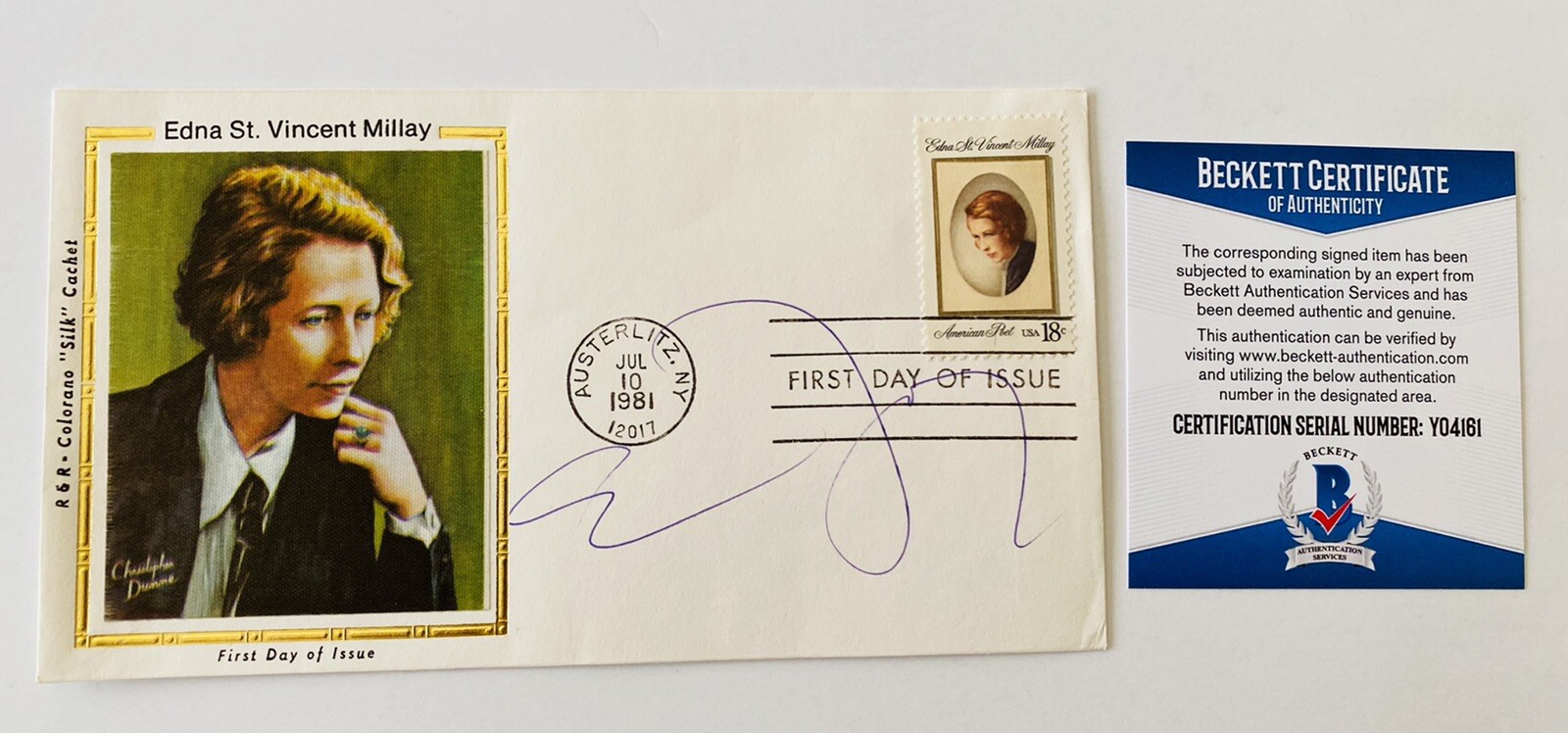 Erica Jong Signed Autographed First Day Cover BAS Beckett Fear Of Flying 2
