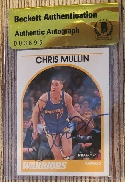 Chris Mullin Signed 1989-90 Hoops Card #90 BAS COA Beckett Seal of Authenticity
