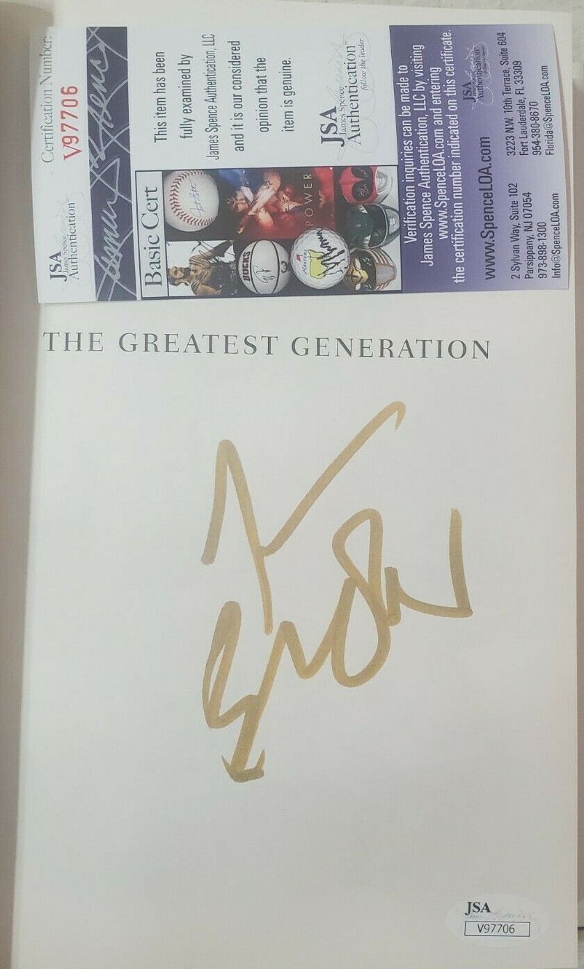 Tom Brokaw Signed The Greatest Generation w/ JSA COA #V97706 Book WWII