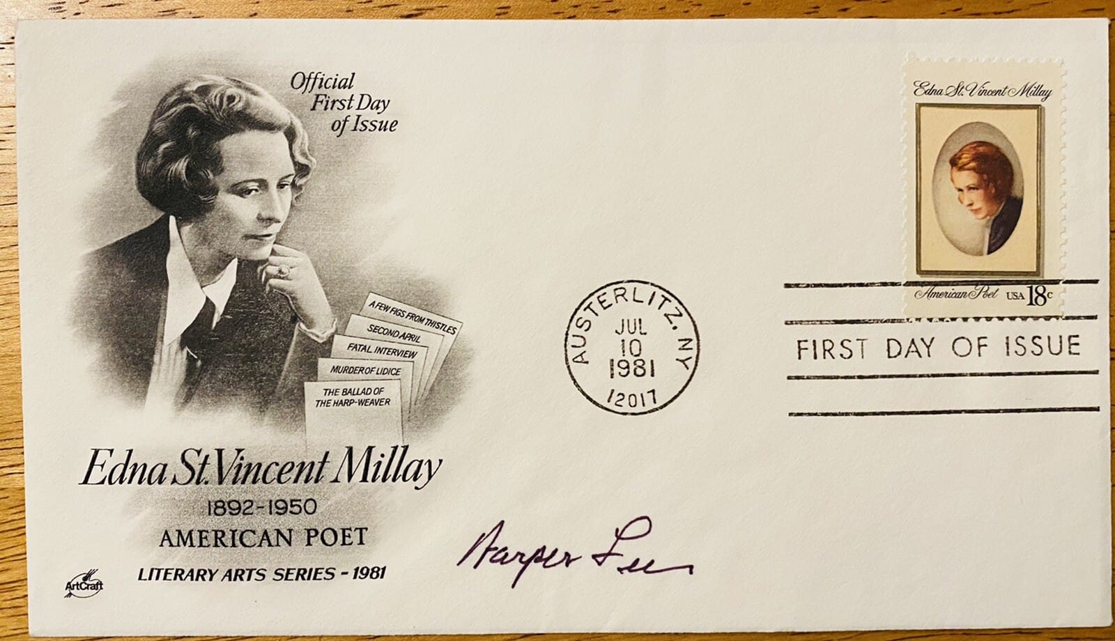 Harper Lee Signed Autographed First Day Cover Full JSA Letter Kill A Mockingbird
