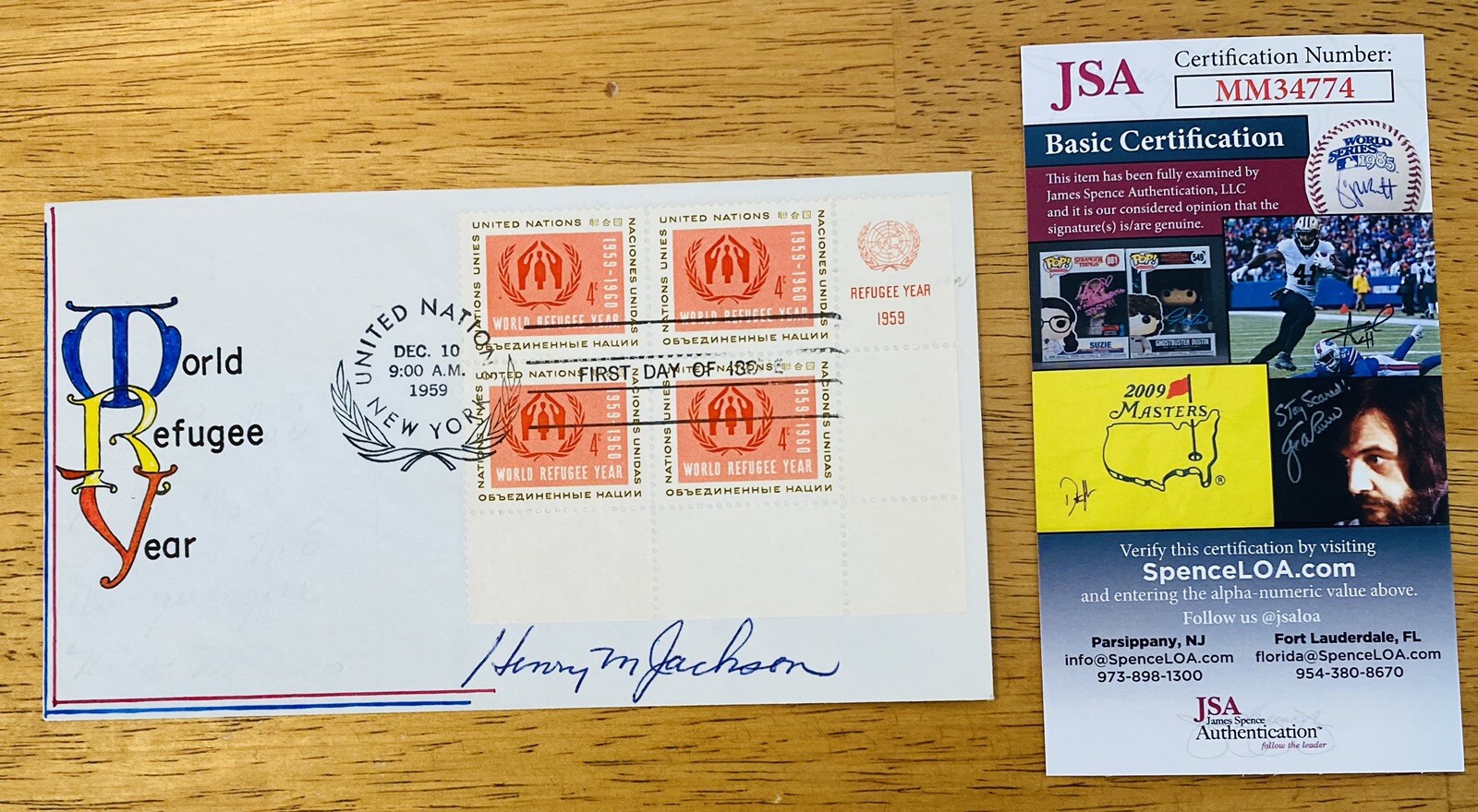 Henry Scoop Jackson Signed Autographed First Day Cover JSA Cert US Senator WA 1
