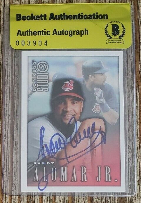 Sandy Alomar Jr Signed 1998 Donruss Card w BAS COA Beckett Seal of Authenticity