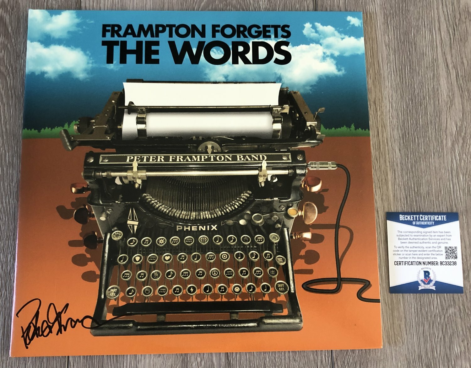 PETER FRAMPTON SIGNED FRAMPTON FORGETS THE WORDS VINYL ALBUM & BECKETT BAS COA
