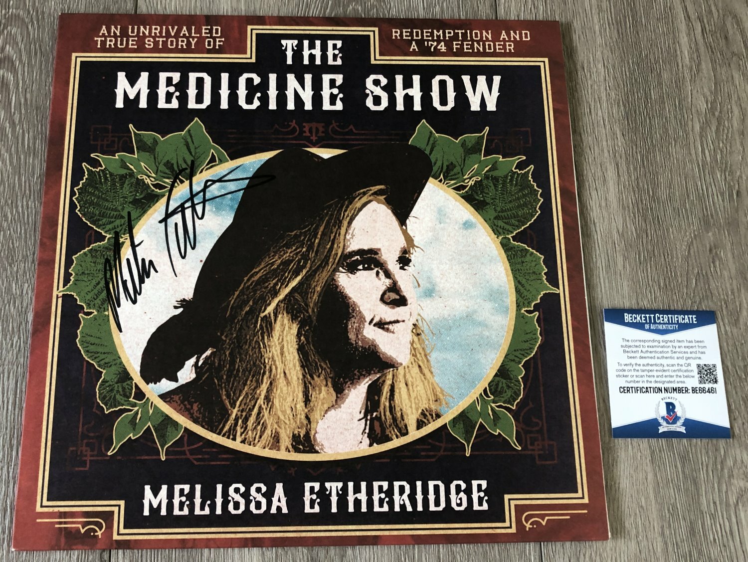 MELISSA ETHERIDGE SIGNED THE MEDICINE SHOW VINYL ALBUM w/PROOF BECKETT BAS COA
