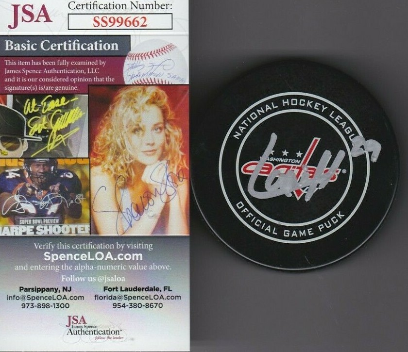 Hendrix Lapierre Signed Official NHL Game Puck w/ JSA COA Washington Capitals 2