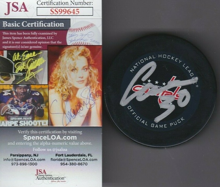 Ilya Samsonov Signed Official NHL Game Puck JSA COA #SS99645 Washington Capitals
