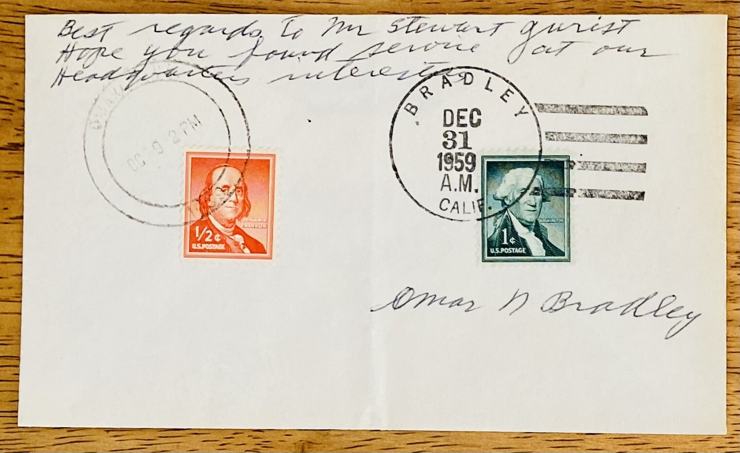 Omar Bradley Signed Autographed First Day Cover JSA Five Star General WW 2
