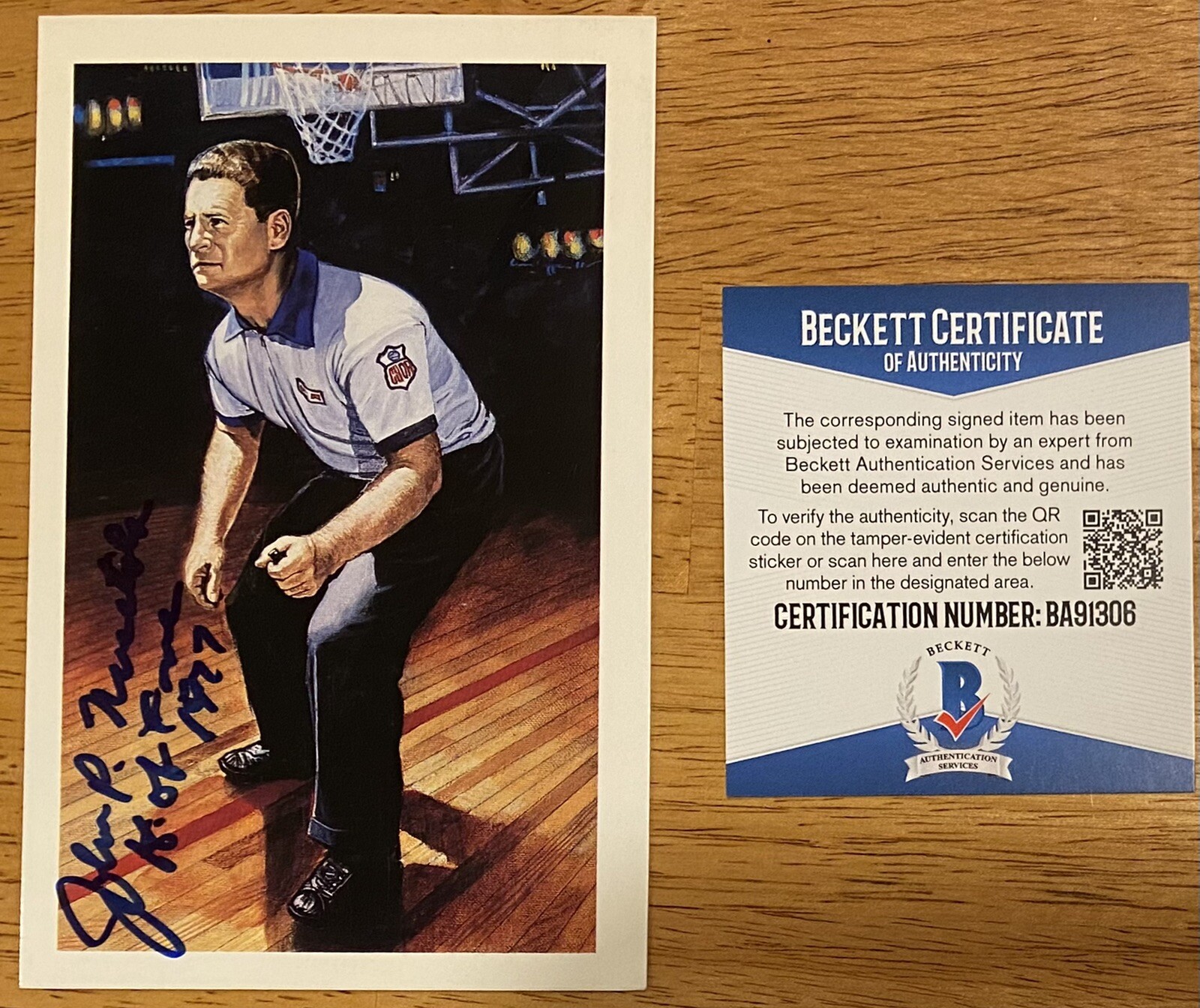 John Nucatola Signed Autographed Ron Lewis HOF Postcard Beckett BAS Cert
