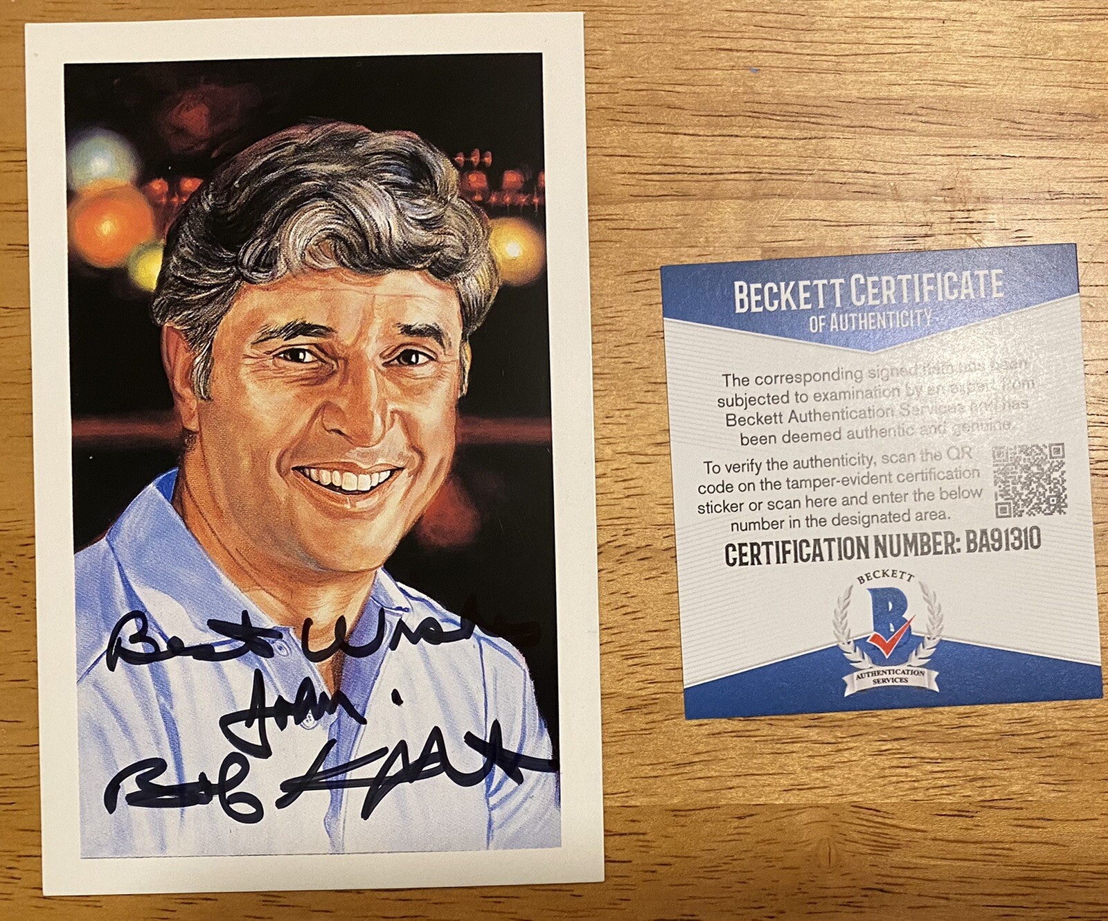 Bobby Knight Signed Autographed Ron Lewis HOF Postcard Beckett BAS Cert Bob
