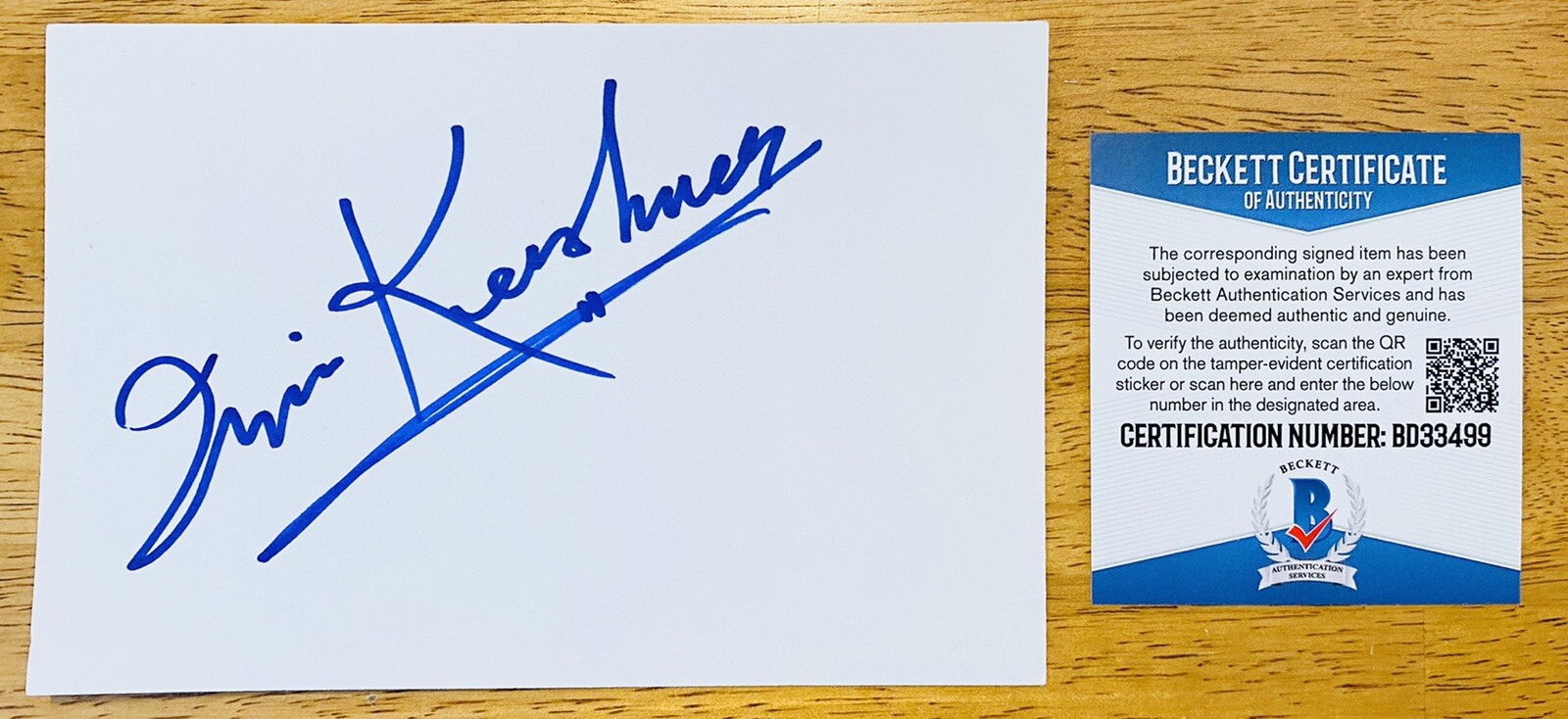 Irvin Kershner Signed Autographed 4x6 Card BAS Beckett Certified Star Wars
