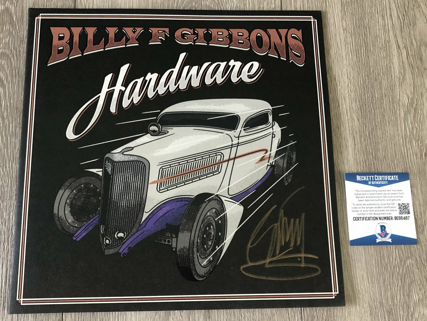 BILLY GIBBONS ZZ TOP SIGNED AUTOGRAPH HARDWARE VINYL ALBUM & BECKETT BAS COA
