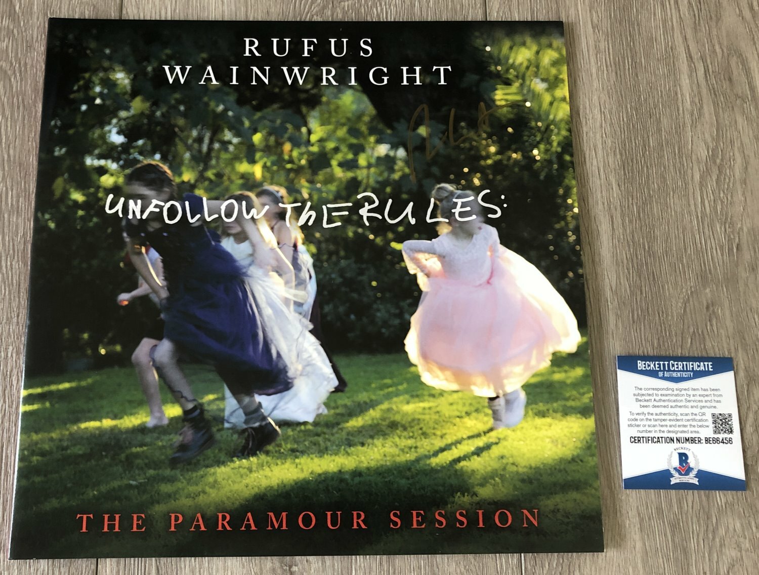 RUFUS WAINWRIGHT SIGNED AUTOGRAPH UNFOLLOW THE RULES VINYL ALBUM BECKETT BAS COA

